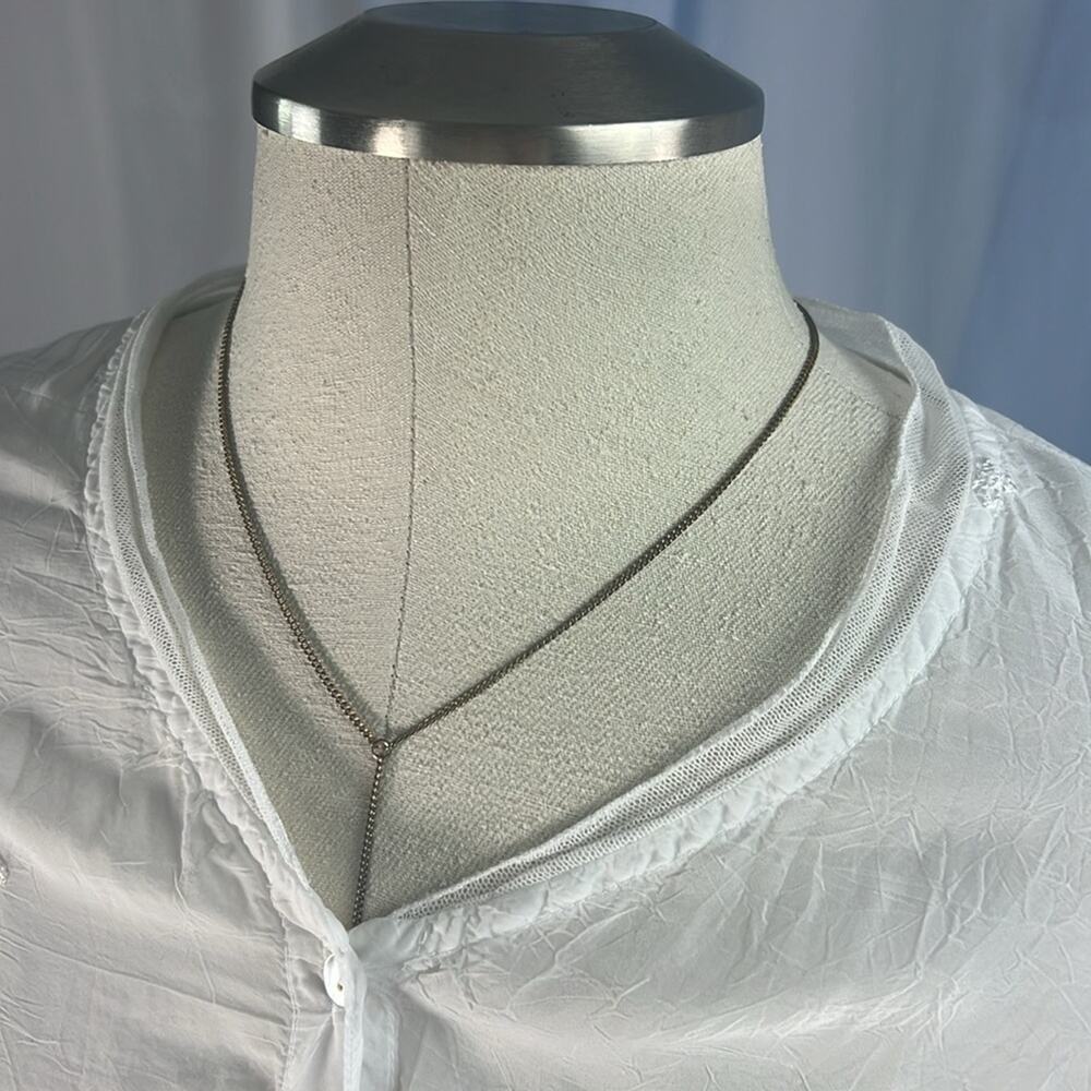 J.Jill gossamer cottage core white rayon v-neck long sleeve peasant blouse S - Picture 6 of 11